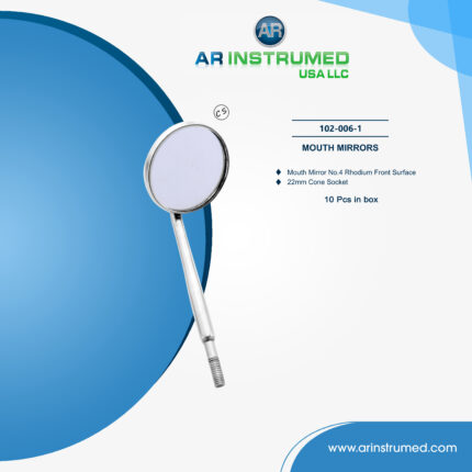 Mouth Mirrror No. 4 Rhodium Front Surface Cone-Socket 22mm
