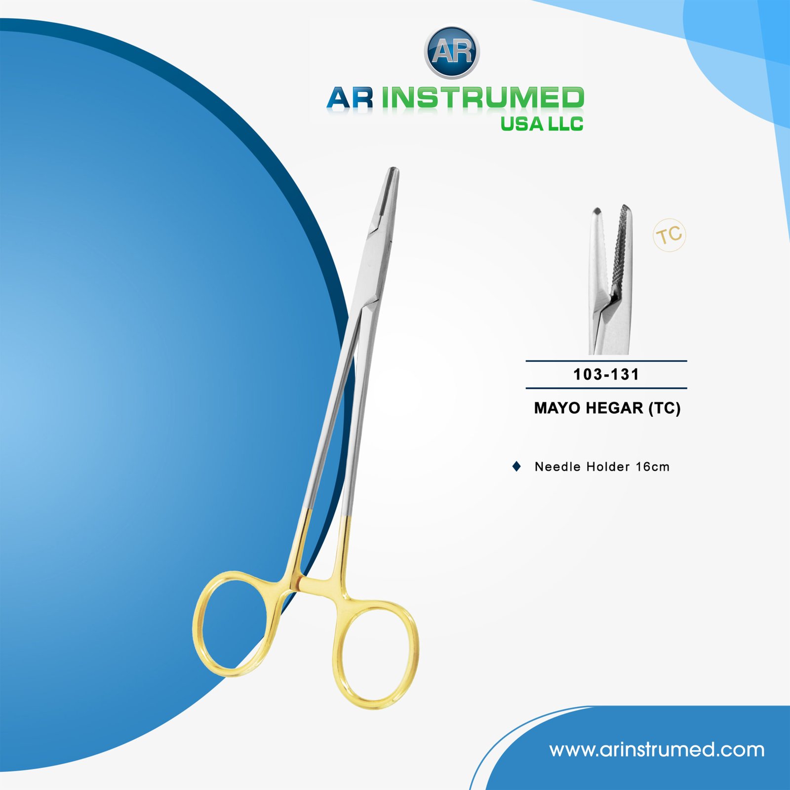 103-131 Mayo Hegar Needle Holder 16cm - Image 1