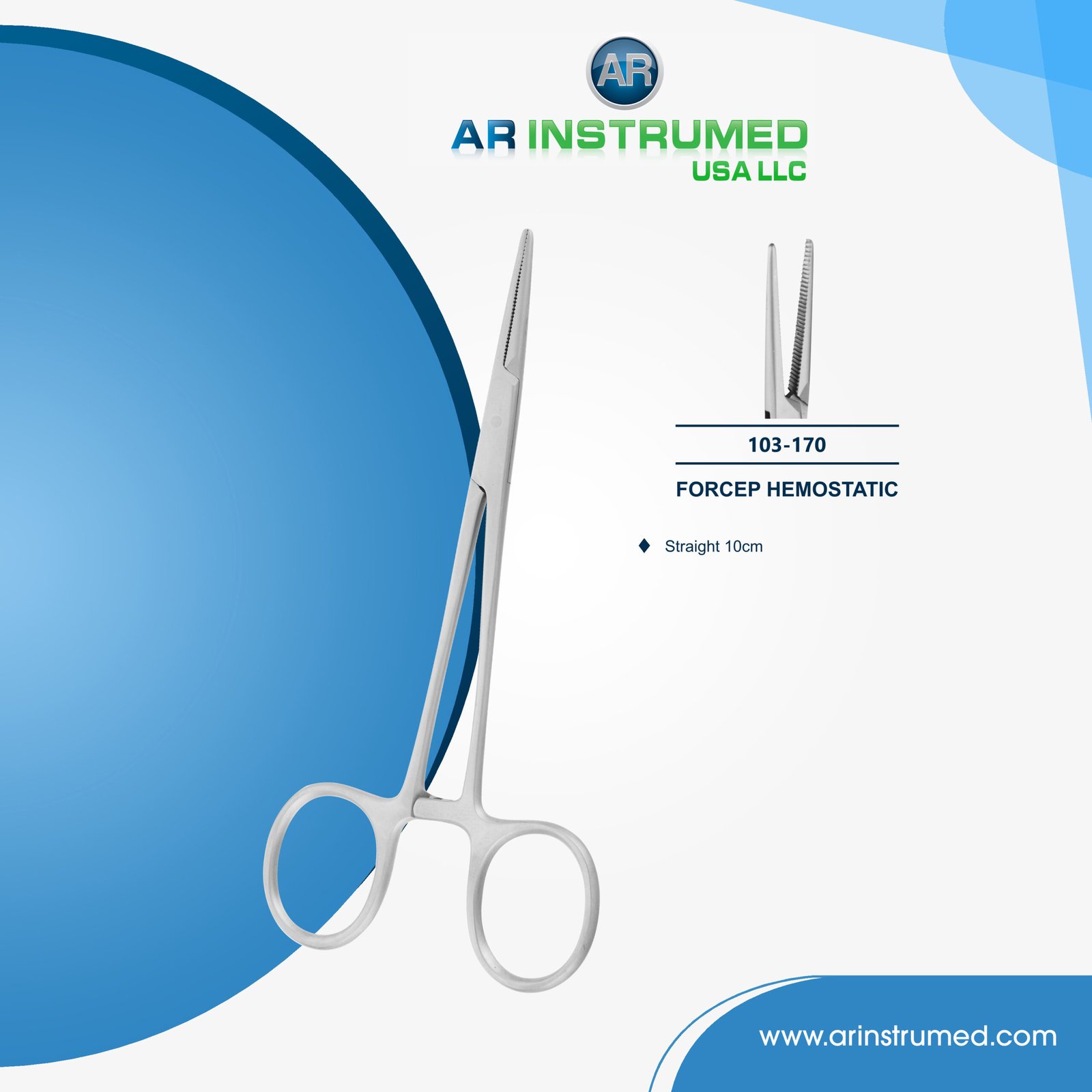 103-170 Forcep Hemostatic Straight 10cm - Image 1